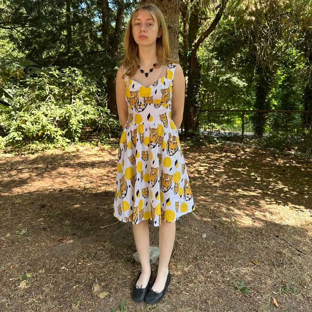 Nooworks Cheetah Head Fit and Flare Dress Size XS - Picture 15 of 15